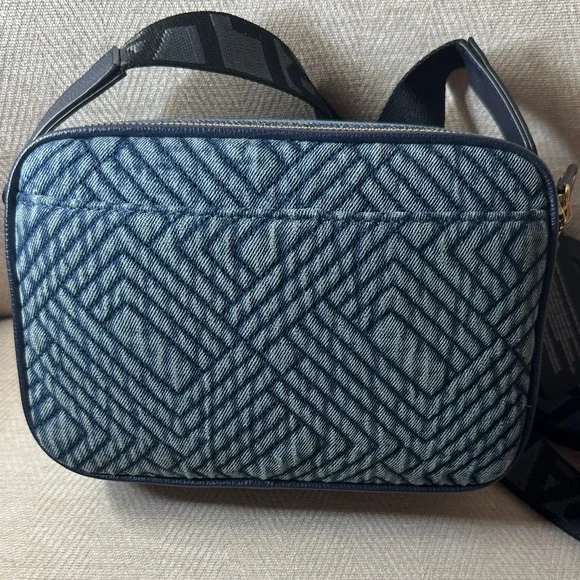 Karl Lagerfeld Navy Quilted Jeans Shoulder And Crossbody Bag with Pouch - Picture 7 of 9